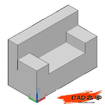 AutoCAD教程：运用长方体网格拉伸制作双人和多人沙发_中国教程网