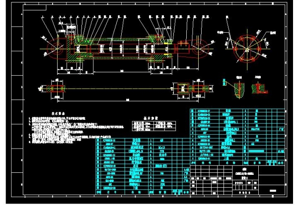 双杆液压缸装配图_液压缸装配图cad_单杆液压缸装配图