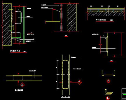 CAD室内设计之幕墙节点详图（CAD素材）
