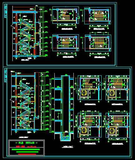 CAD室内设计图块素材之楼梯大样图纸（CAD素材）