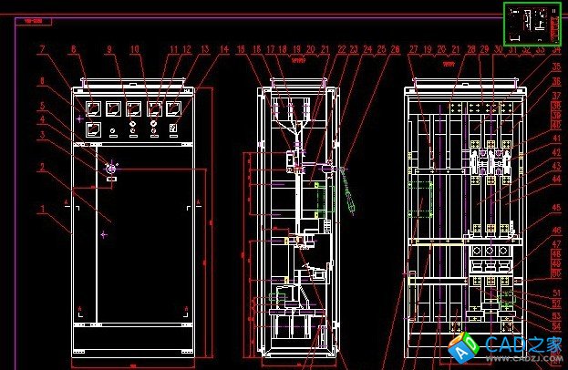 GGD型交流低压配电柜总装配CAD图纸