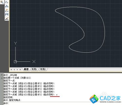 CAD命令的使用之图文解说：[9]样条曲线