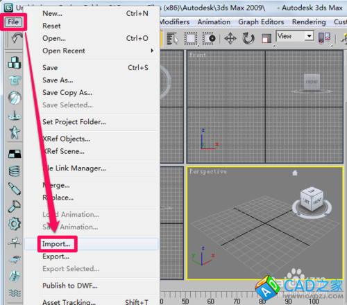 3dmax如何导入cad