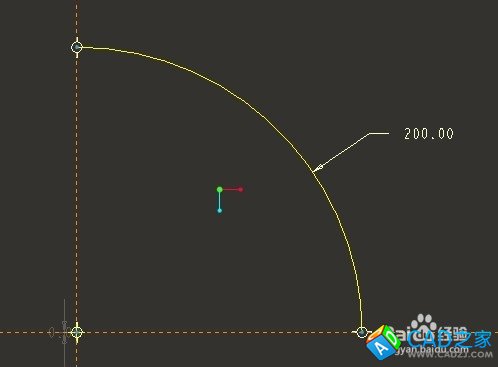 proe4.0草绘中如何标志圆弧的弧长