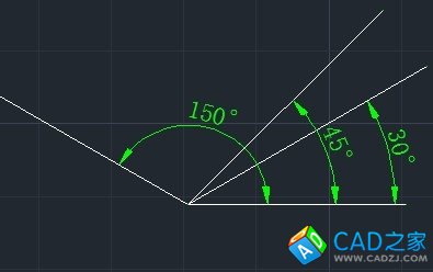 cad教程之标注命令：[8]角度标注