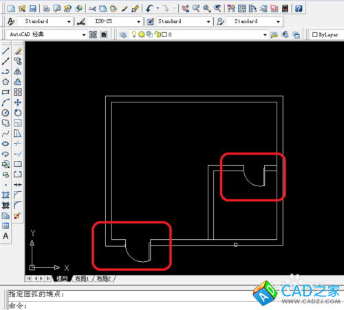 cad 2008自学教程：[4]cad房间门怎么画