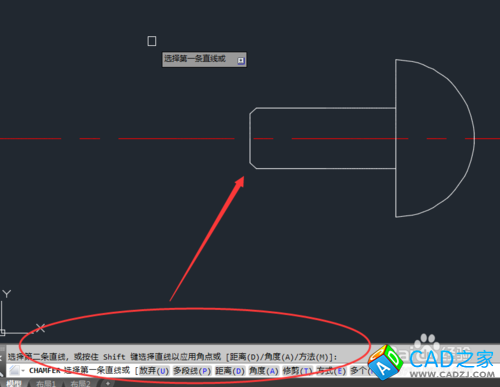 如何用CAD2015画螺钉二维图