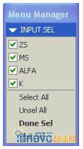 INPUT SEL菜单