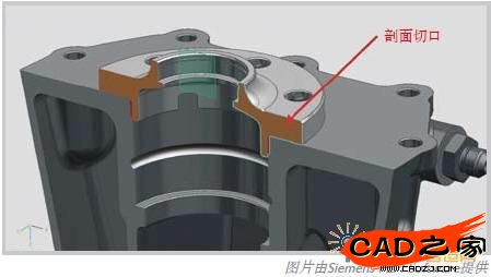 显示草图曲线的生成的剖面切口