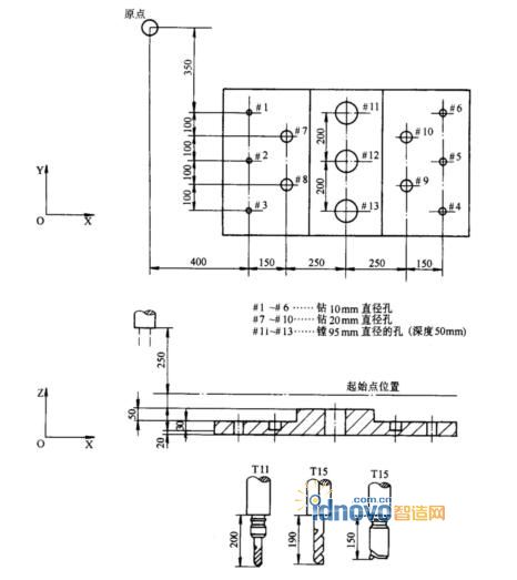 加工工件及加工刀具简图