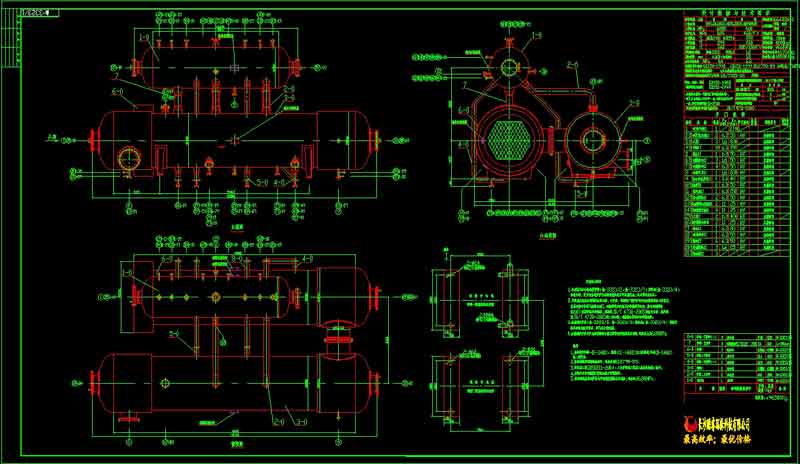 火管式废热锅炉设计院全套图纸54张1