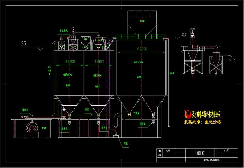 电厂粉煤灰分选(蜗壳式)工艺布置总图