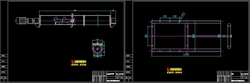 LS400x8型螺旋输送机和400×400插板阀简图